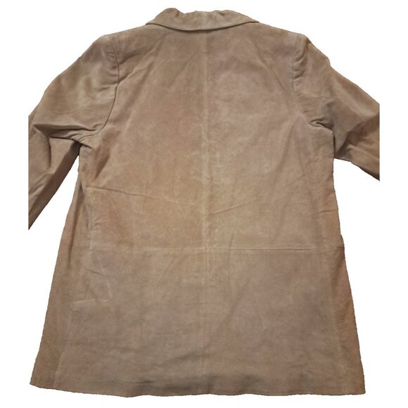 NEW Womens Vintage Wintersilks Blazer Jacket Suede Silk Lining NWOT Tan Large - Picture 6 of 6